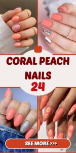 24+ Gorgeous Coral Peach Nails You’ll Love