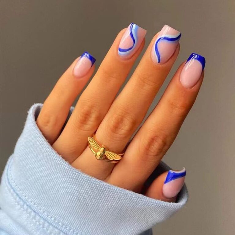 Best 29+ short blue nails you must try this year