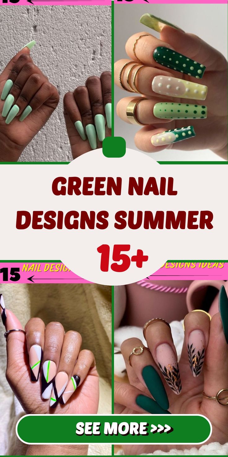 Green Nail Designs Summer: 15 Ideas