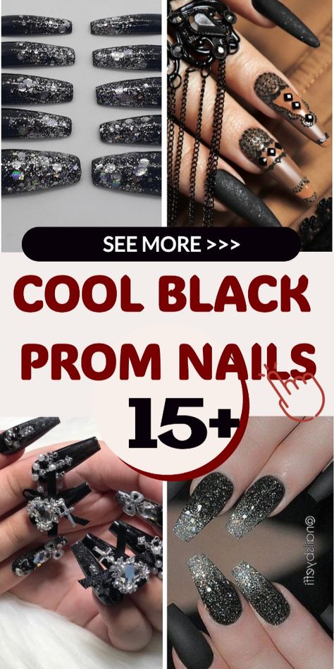 Best 15+ black prom nails you must try this year
