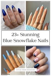 23+ Stunning Blue Snowflake Nails You’ll Want To Try This Winter