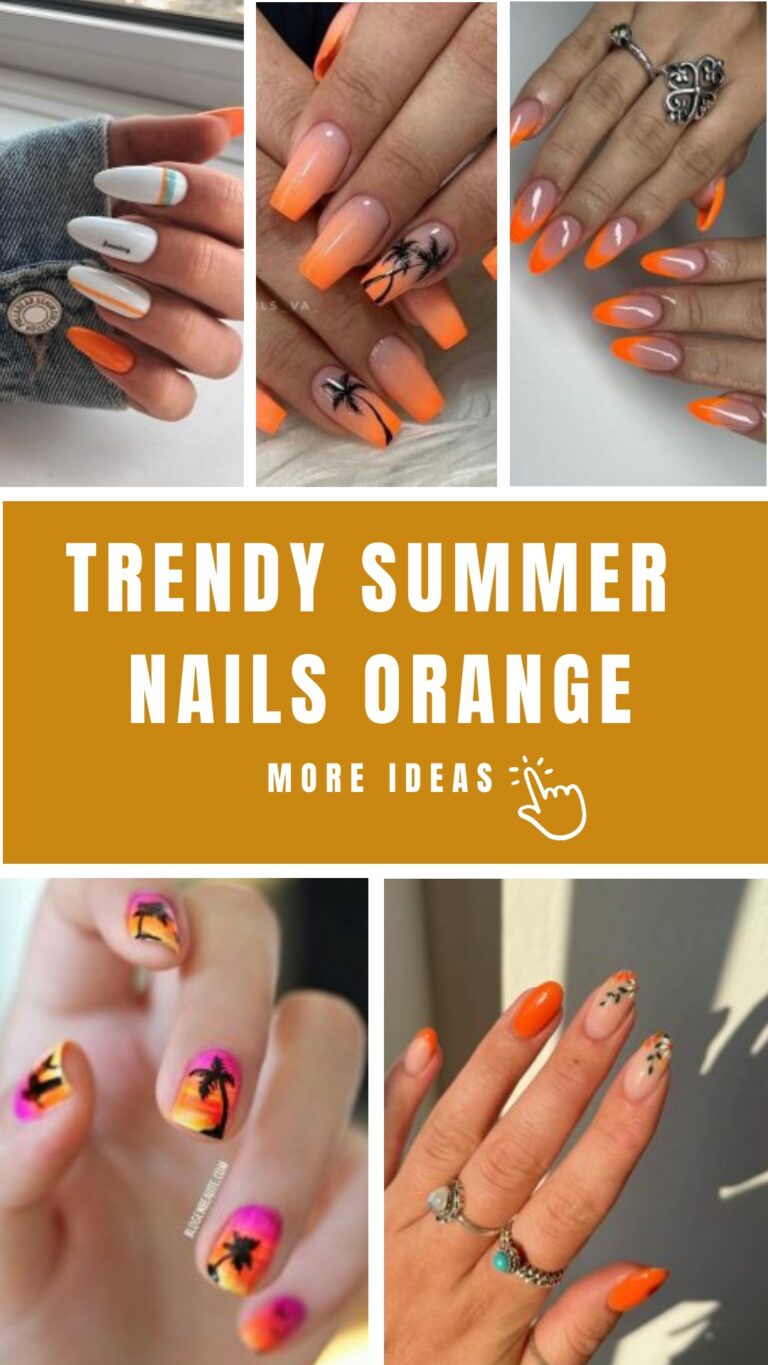 Summer Acrylic Nails Orange: 17 Ideas
