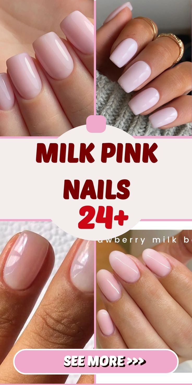 Best 24+ milk pink nails you must try this year