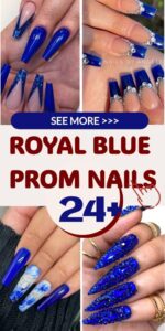 Best 24+ royal blue prom nails you must try this year