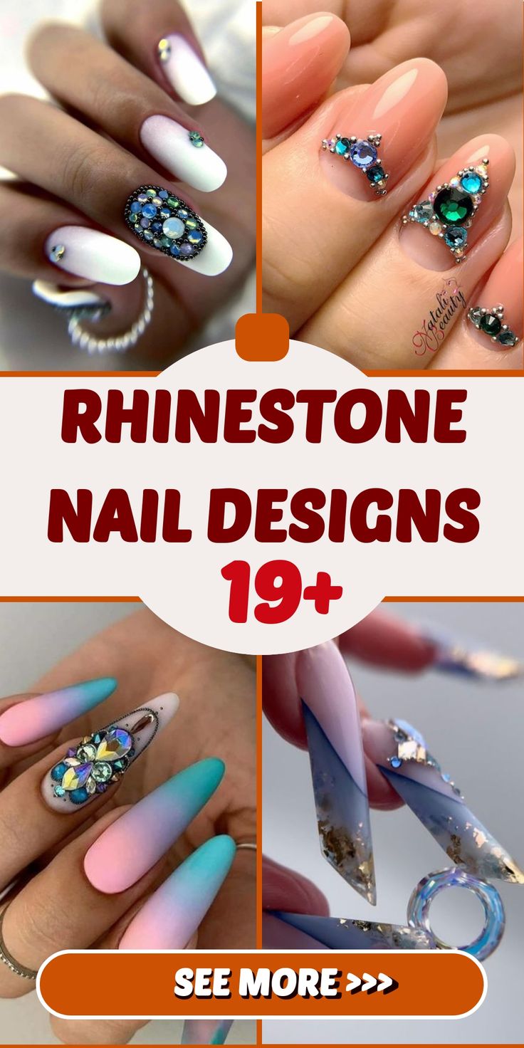 Trending Nail Rhinestone Designs for Prom