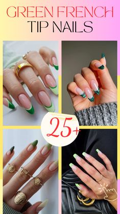 25+ Gorgeous Green French Tip Nails You’ll Love