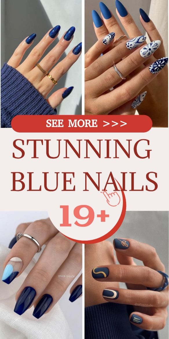 19+ Stunning Navy Blue Nails & Dark Blue Nails To Copy